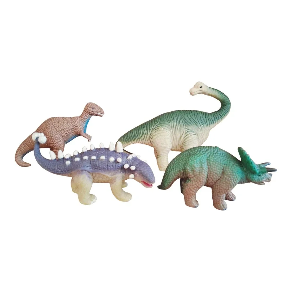 Vintage 1999 Dinosaur 4 Piece Lot M.M.T.L Toy FIGURE  Brontosaurus‎ 4x3